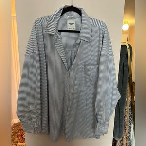 Blue Stripe Abercrombie Button Up Oversized